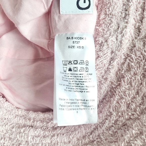 New GANNI Logo Embroidered Terrycloth Bucket Beach Hat Mary's Rose NWT Size XS/S - Picture 14 of 15